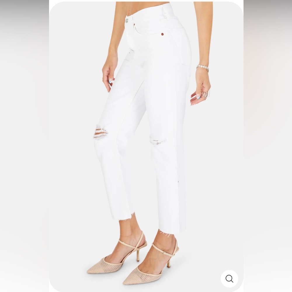 RE/DONE Redone 70S STOVE PIPE JEAN WHITE DESTROYED Size 26